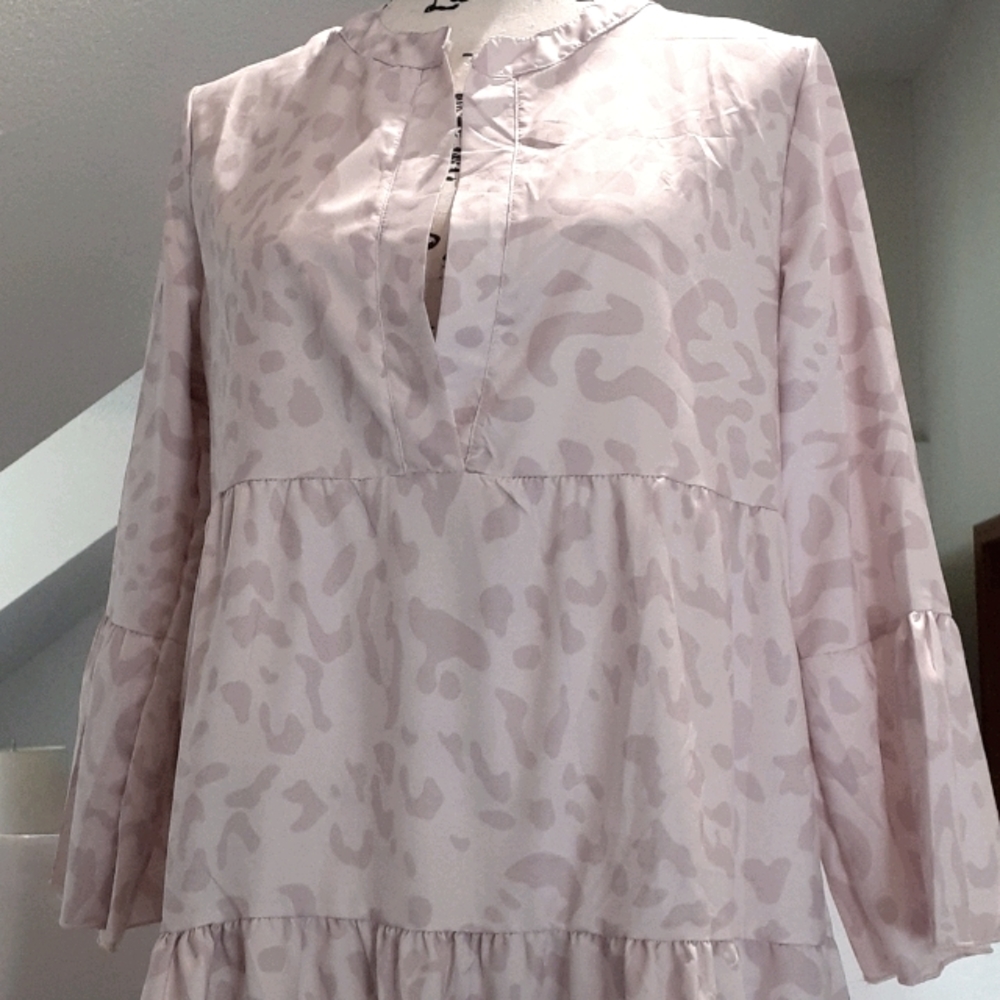 Tired Blush Aninal Print Dress